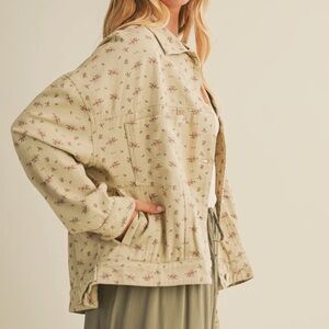 Floral Back Pleated Jacket NWT